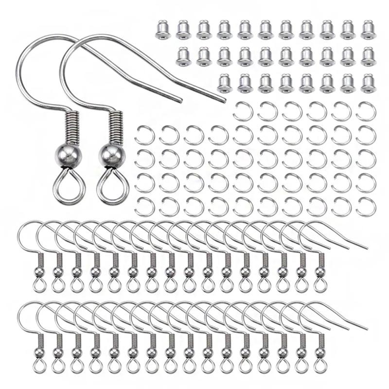 100pcs Surgical Steel Earring Clasps Fish Hook DIY Earring