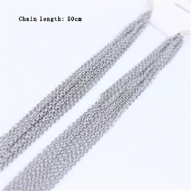 10Pcs 0.4-0.5mm Stainless Steel Jewelry Chain, Non-Fading Long Jewelry Chain