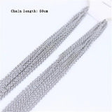 10Pcs 0.4-0.5mm Stainless Steel Jewelry Chain, Non-Fading Long Jewelry Chain