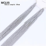 10Pcs 0.4-0.5mm Stainless Steel Jewelry Chain, Non-Fading Long Jewelry Chain