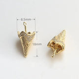 Ice Cream Cone Brass Charms for DIY Jewelry Making