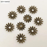 200pcs Copper Vintage Flowers Charms Jewelry Findings