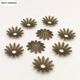 200pcs Copper Vintage Flowers Charms Jewelry Findings