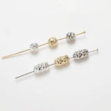 10PCS Brass Pleated Ball Beads Spacer Bead Jewelry Making 14k Plated DIY