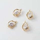 4PCS 14k Plated Zircon Pendant Necklace Charms for Jewelry Making DIY