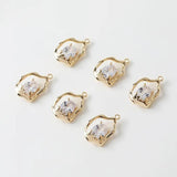 4PCS 14k Plated Zircon Pendant Necklace Charms for Jewelry Making DIY