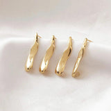 4PCS Long Ear Studs 14K Plated DIY Earrings Supplies for Jewelry Making