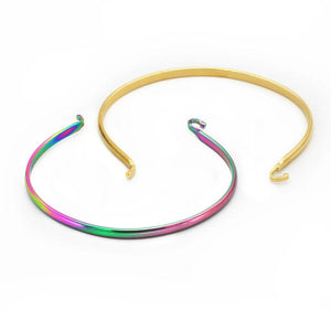 10pcs 304 Stainless Steel Cuff Elastic 5colors for Bracelet Jewelry Making