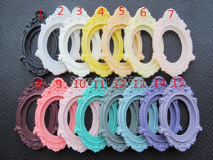 10pcs 15 Colors Oval Resin Charm Finding for 30x40mm Cabochon