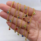 Glass Round Chain Charm Boutique Jewelry Making DIY Necklace Earrings Bra