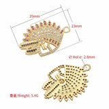 Eagle Feather Crest Necklace Pendant & Diamond Earrings