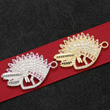 Eagle Feather Crest Necklace Pendant & Diamond Earrings