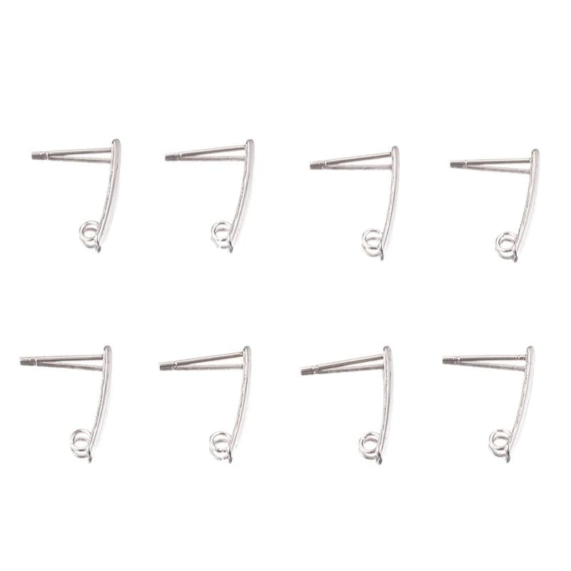 50Pcs Stainless Steel Ear Wire Coil Hooks for DIY Jewelry Making