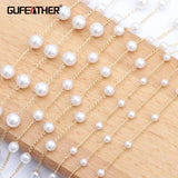 18k Plated Chain with Plastic Pearl DIY Necklace