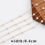 18k Plated Chain with Plastic Pearl DIY Necklace