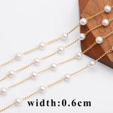 18k Plated Chain with Plastic Pearl DIY Necklace