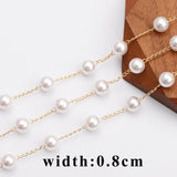 18k Plated Chain with Plastic Pearl DIY Necklace