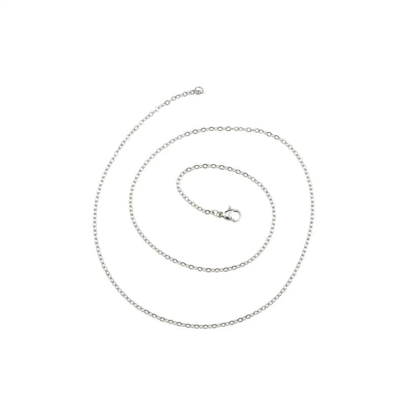 5Pcs 20in 2x3MM Rose Plated Stainless Steel Necklace Chain DIY Supplies