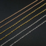 5Pcs 20in 2x3MM Rose Plated Stainless Steel Necklace Chain DIY Supplies