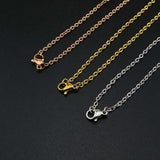 5Pcs 20in 2x3MM Rose Plated Stainless Steel Necklace Chain DIY Supplies