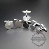 DIY Round Flat Bezel Silver Brass Cufflinks