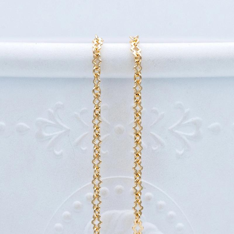 2.5mm Brass Link Chains for DIY Necklaces (#LK-276) 1 Meter