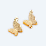 10pcs Brass Butterfly Charms Pendants 15.5x11.5mm