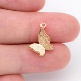 10pcs Brass Butterfly Charms Pendants 15.5x11.5mm