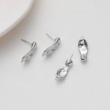 4PCS 925 Silver Needle DIY Earrings Charms High 14k Plated Brass Accessories