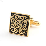Square Golden Mens Cufflinks Shirt Cufflink Vintage Style High Jewelry