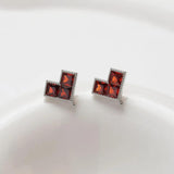 4PCS Zircon Heart Ear Studs Earrings Jewelry Making DIY Accessories