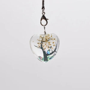10pcs Heart-Shaped Dried Flowers Pendant Necklace DIY Jewelry Making Process