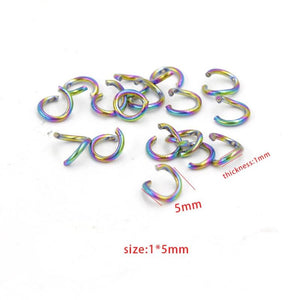 Rainbow Stainless Steel Jump Ring 100pcs/lot