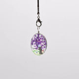 10Pcs Oval Natural Dried Flowers Plants Pendant Necklace DIY Decoration
