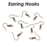 100 x Earring Hooks Silver Bronze Copper Gunmetal Rose 14K Earrings Wires Earwir