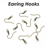 100 x Earring Hooks Silver Bronze Copper Gunmetal Rose 14K Earrings Wires Earwir