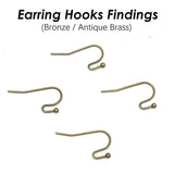 100 x Earring Hooks Silver Bronze Copper Hypoallergenic Earwires Bulk