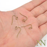 100 x Earring Hooks Silver Bronze Copper Hypoallergenic Earwires Bulk