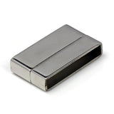 2 Pcs Stainless Steel Magnetic Buckle for Leather Bracelet DIY Jewelry Making