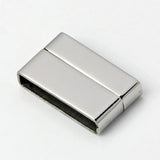 2 Pcs Stainless Steel Magnetic Buckle for Leather Bracelet DIY Jewelry Making