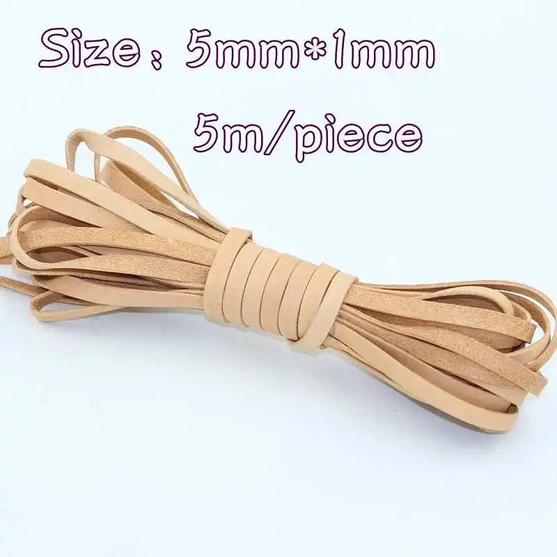 5mm Natural Cow Leather Cord for Clothing Bags Decorative Accessories