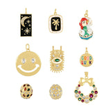 Golden Copper Zircon Earring Good Luck Letter Desig