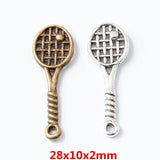 100 Vintage Badminton Racket Sports Charm Pendant DIY Jewelry 6607