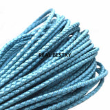 2m/lot 4mm Braided Leather Cord Woven Rope Real Leather Crafts Beading