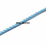 2m/lot 4mm Braided Leather Cord Woven Rope Real Leather Crafts Beading