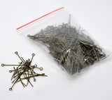 500pcs Ancient Bronze Eye Pins 32x0.7mm 21 Gauge