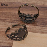 BoYuTe 65*60MM 20MM Blank Tray Bracelet Base Antique Bronze Welding DIY Jewelry