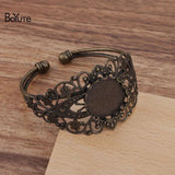 BoYuTe 65*60MM 20MM Blank Tray Bracelet Base Antique Bronze Welding DIY Jewelry