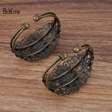 BoYuTe 65*60MM 20MM Blank Tray Bracelet Base Antique Bronze Welding DIY Jewelry