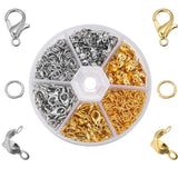 6 Cells Metal Gold/Rhodium Lobster Clasp 100pcs Single Ring for DIY Bracelet